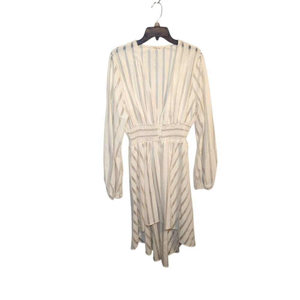 Carmin Women's Size 3x Sheer Striped Open Front High Low Long Cardigan